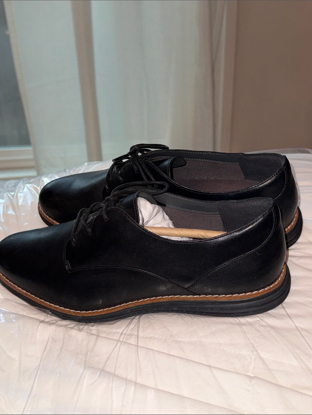 Classic Black Leather Derby Oxfords for Women